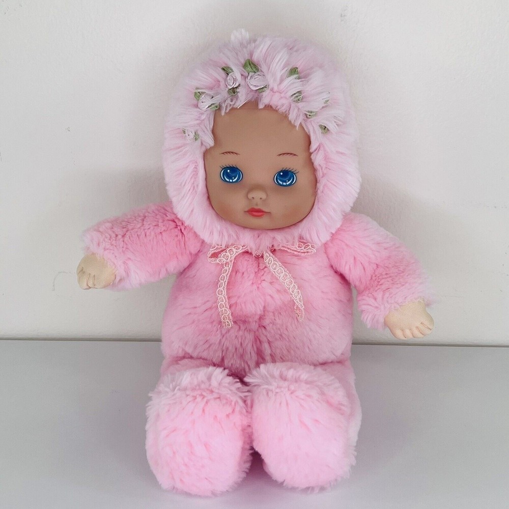 Chosun International 12" Pink Plush Baby With Hard Face Flowers Not Working